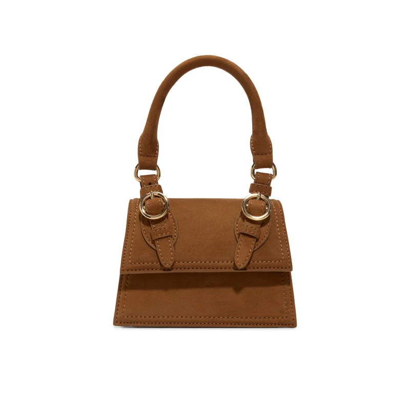Suede Top Handle Mini Bag